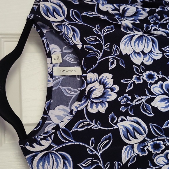 Tacera Navy Floral Flowy Short Dress M Medium - Picture 5 of 6